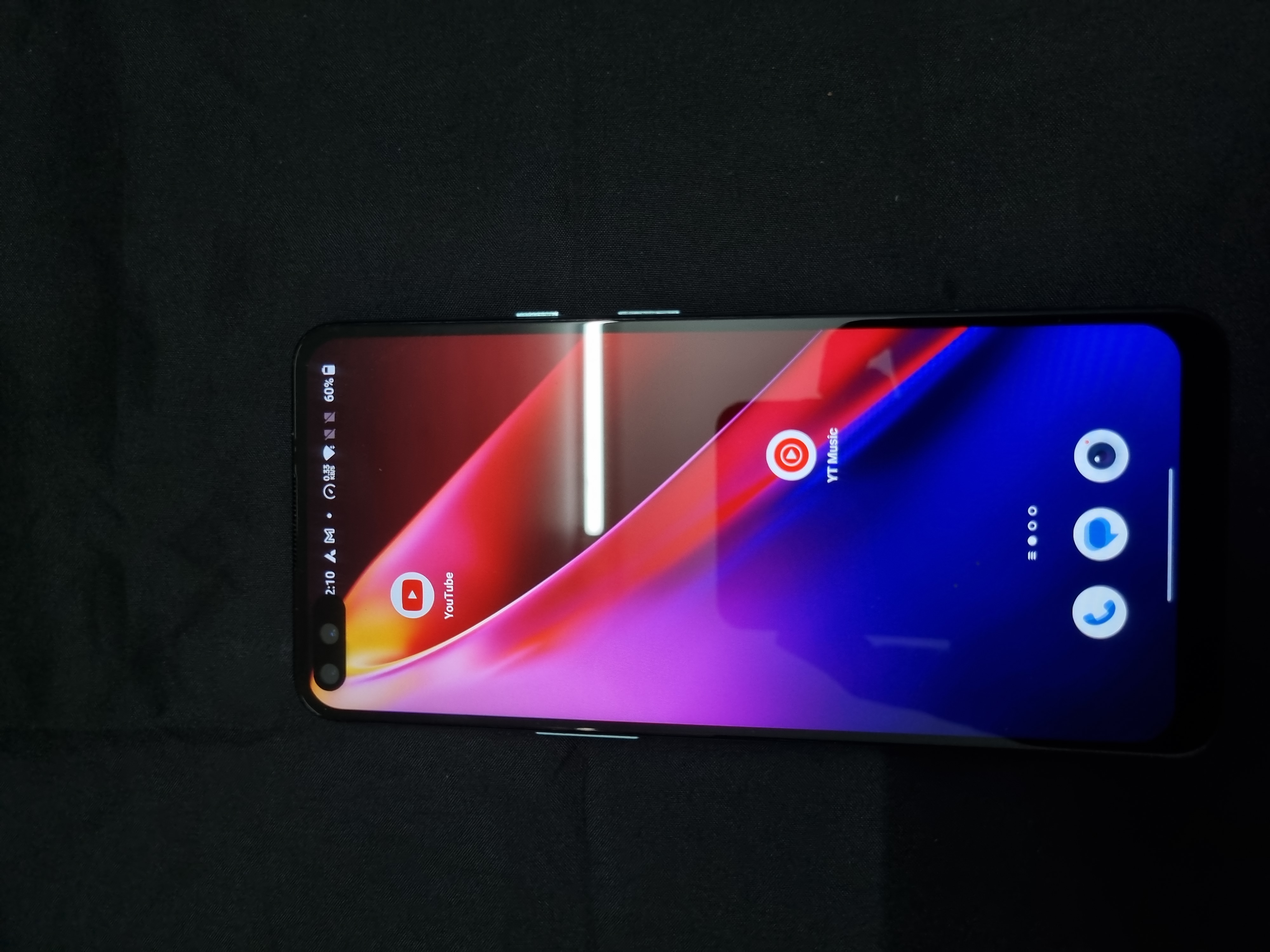 Smartphone displaying Android home screen