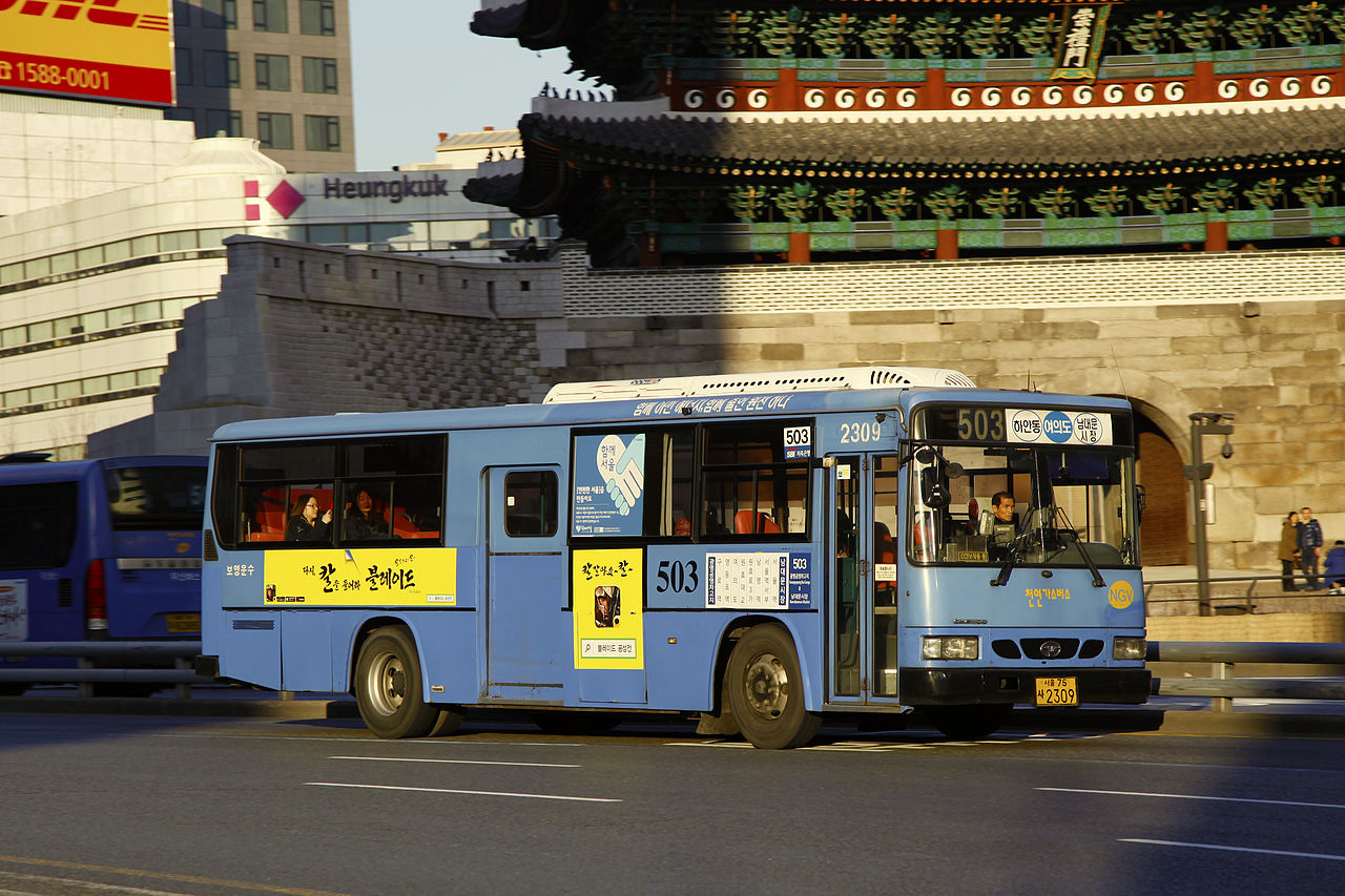 Seoul bus on Namdaemun Road
