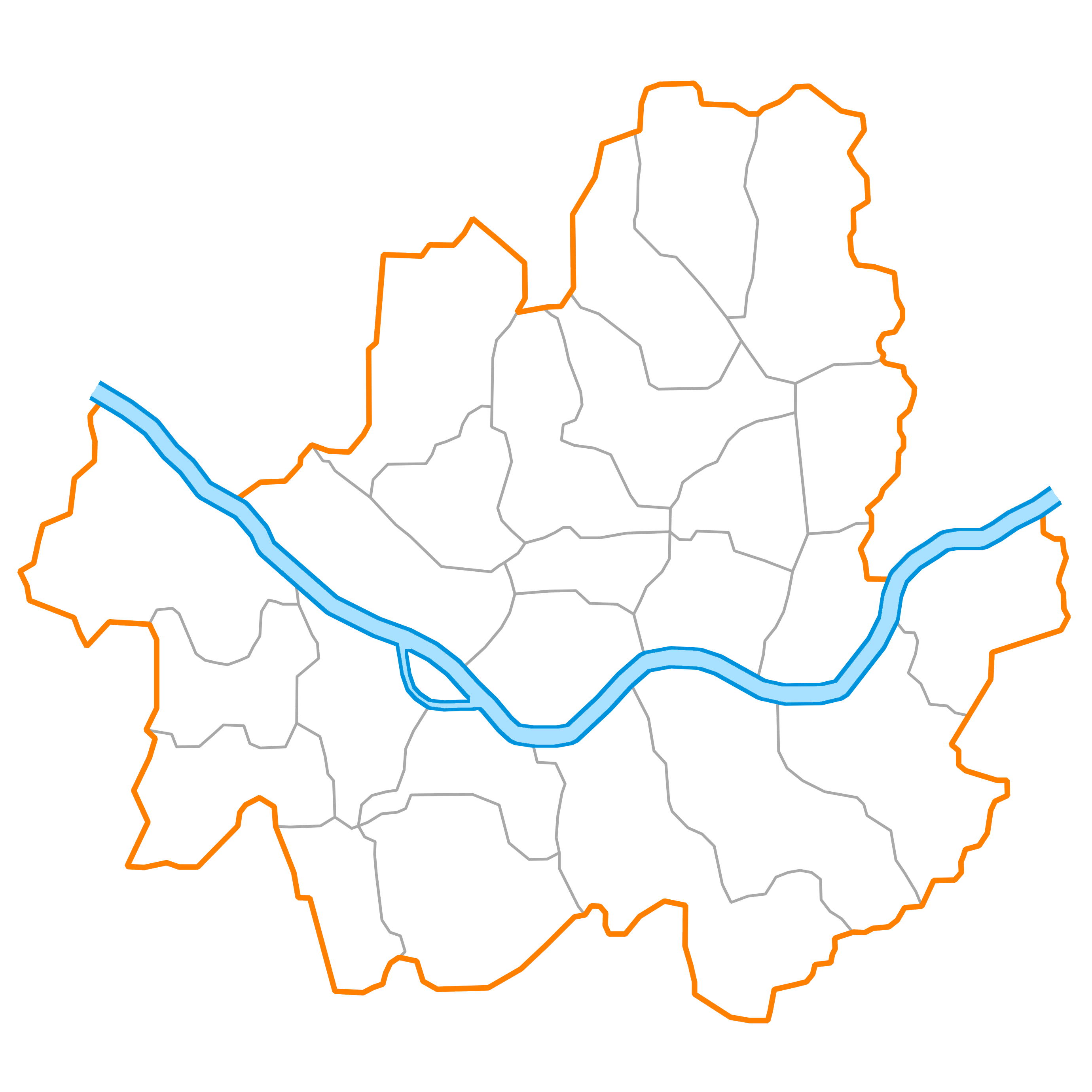 Map of Seoul districts for checking taxi route direction