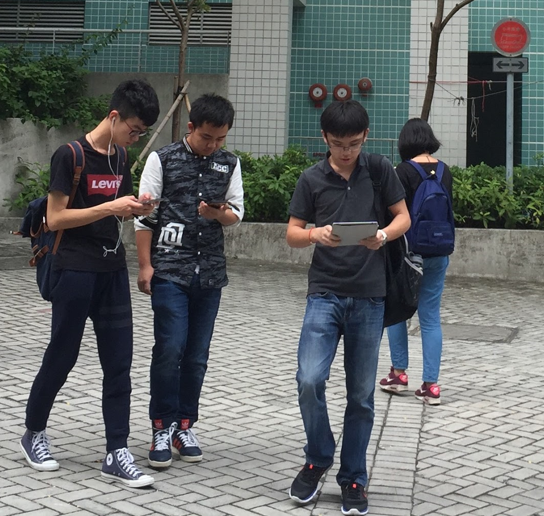 Smartphone in use