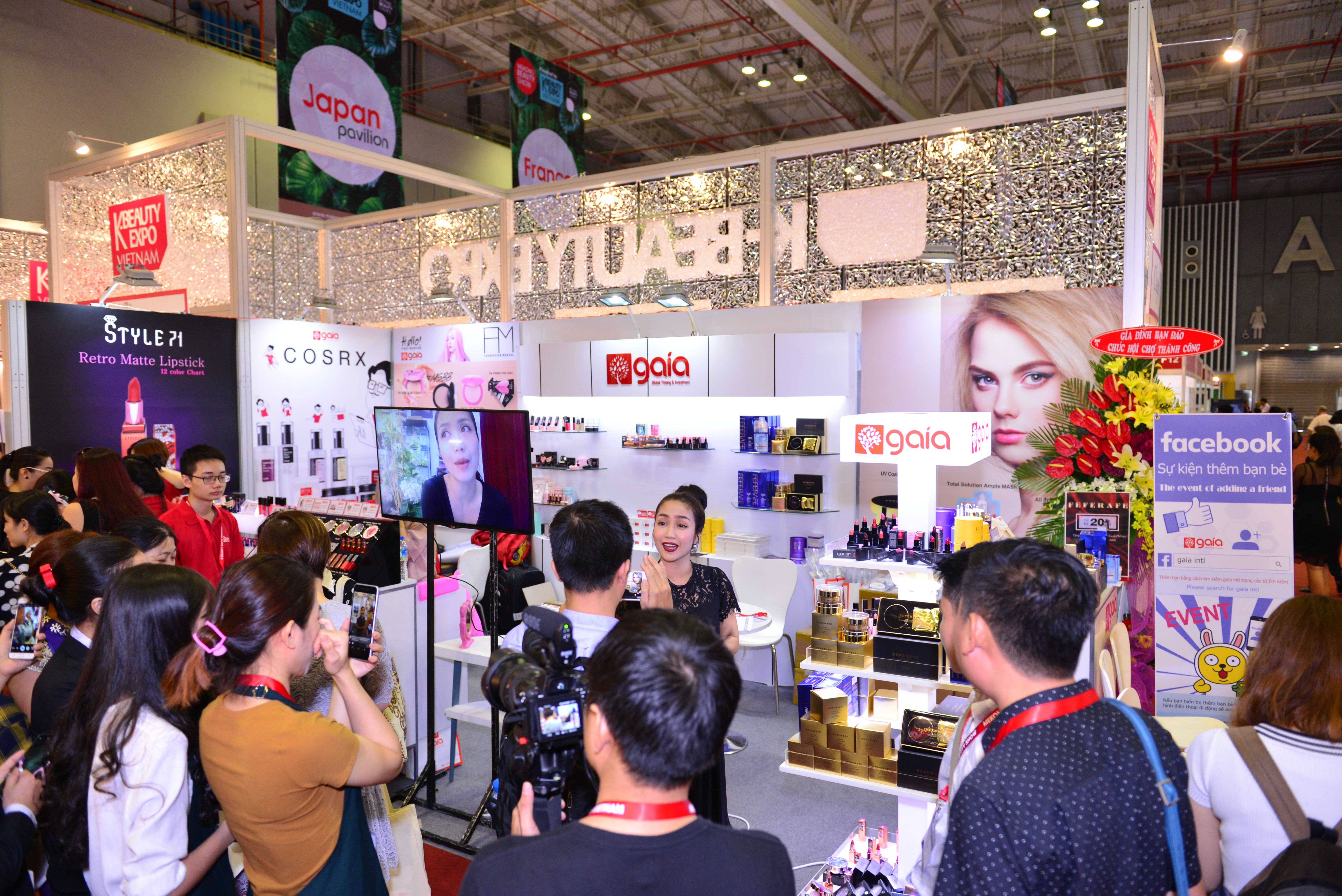Korean beauty products at an expo