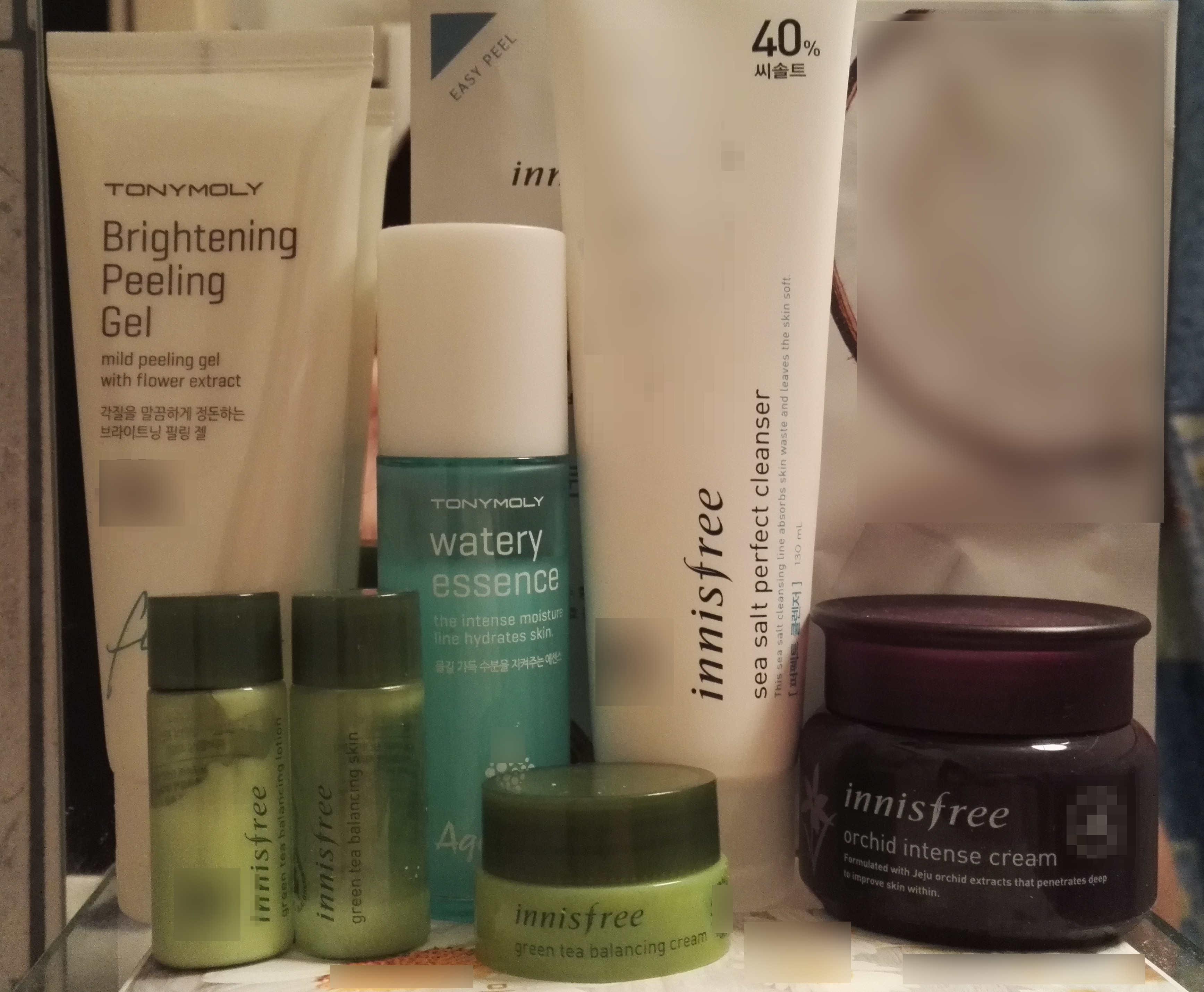 Korean cosmetics on a store shelf